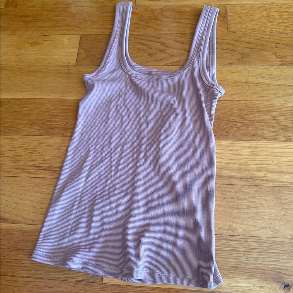 Everlane Dusty Rose Ribbed Tank Top